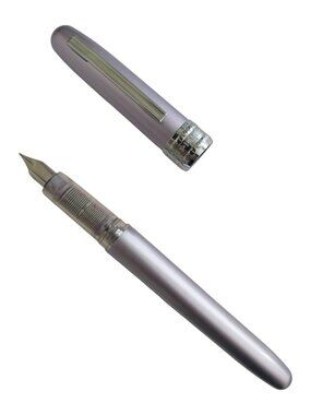 Platinum Plaisir Aluminum Fountain Pen 03 Fine Nib Gently Used Violet Purple